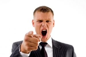 Shouting businessman